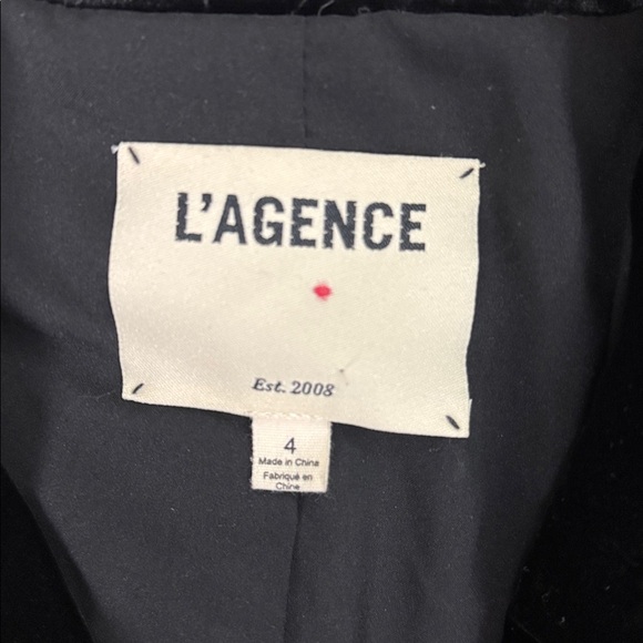 L’Agence Kenzie Black Velvet double breasted Blazer Gold Buttons Size 4 - Picture 13 of 14